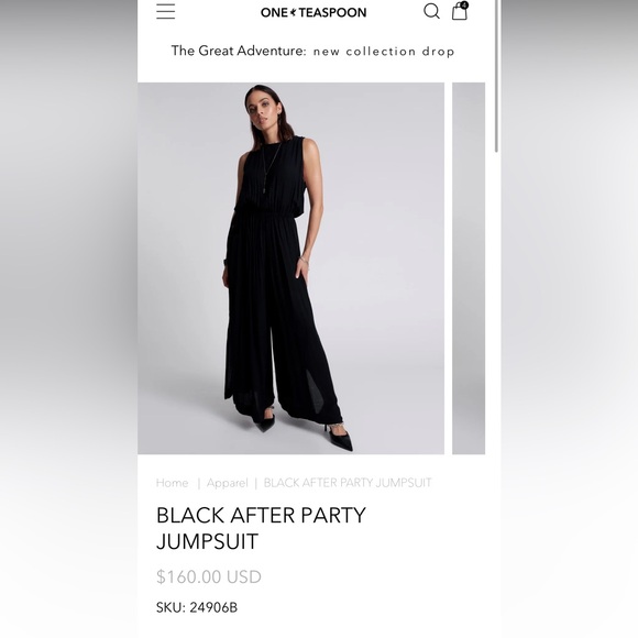 One Teaspoon After Party Jumpsuit black NWT open back sexy - Picture 4 of 5